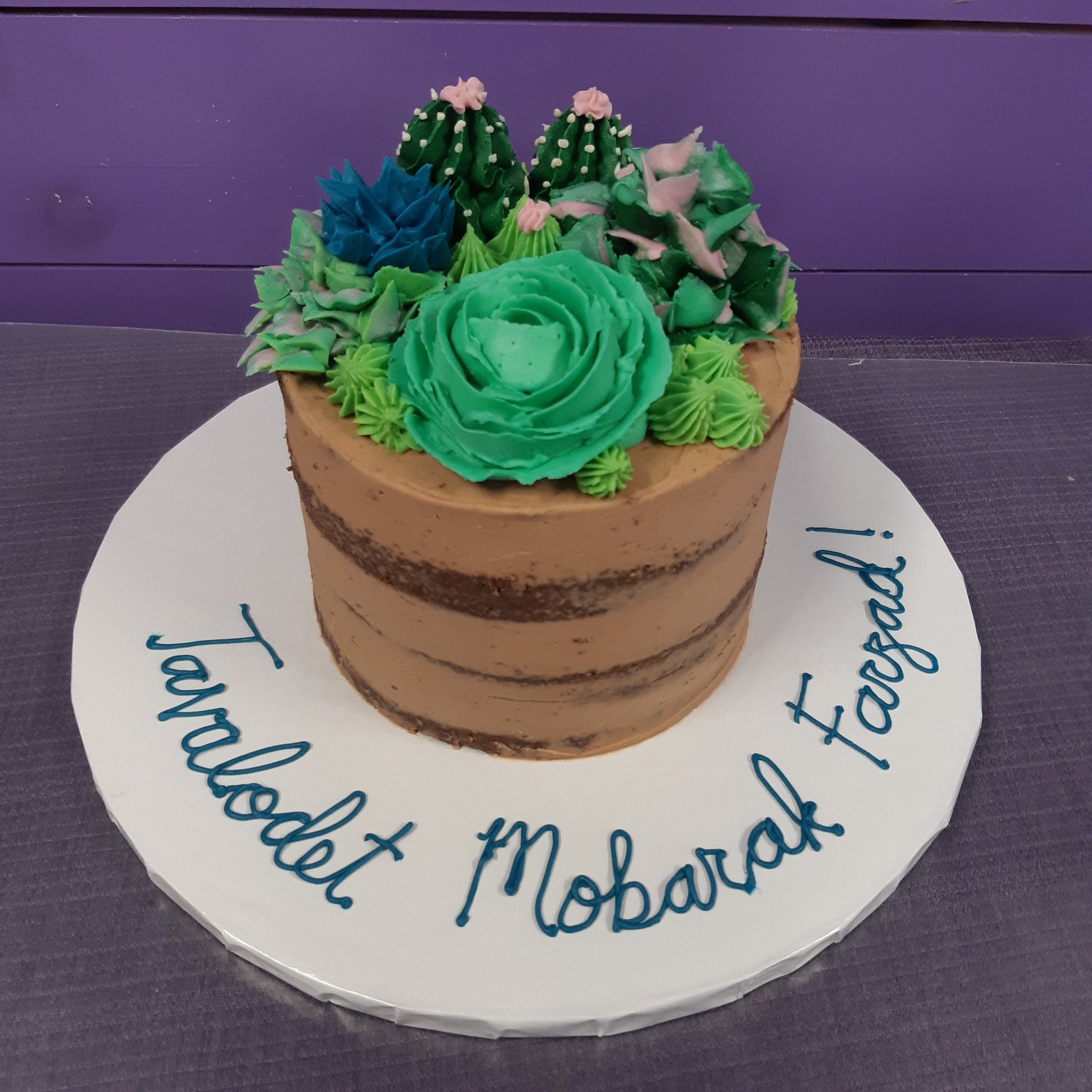 Succulent Tiered Cake - Classy Girl Cupcakes